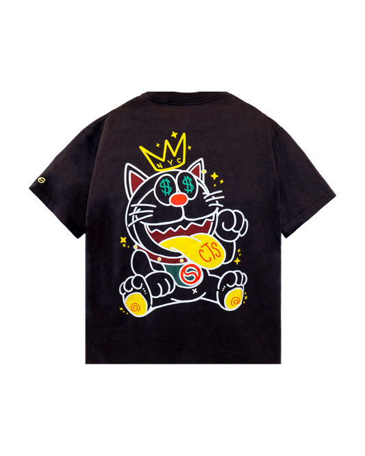 LUCKY CAT TEE BLACK